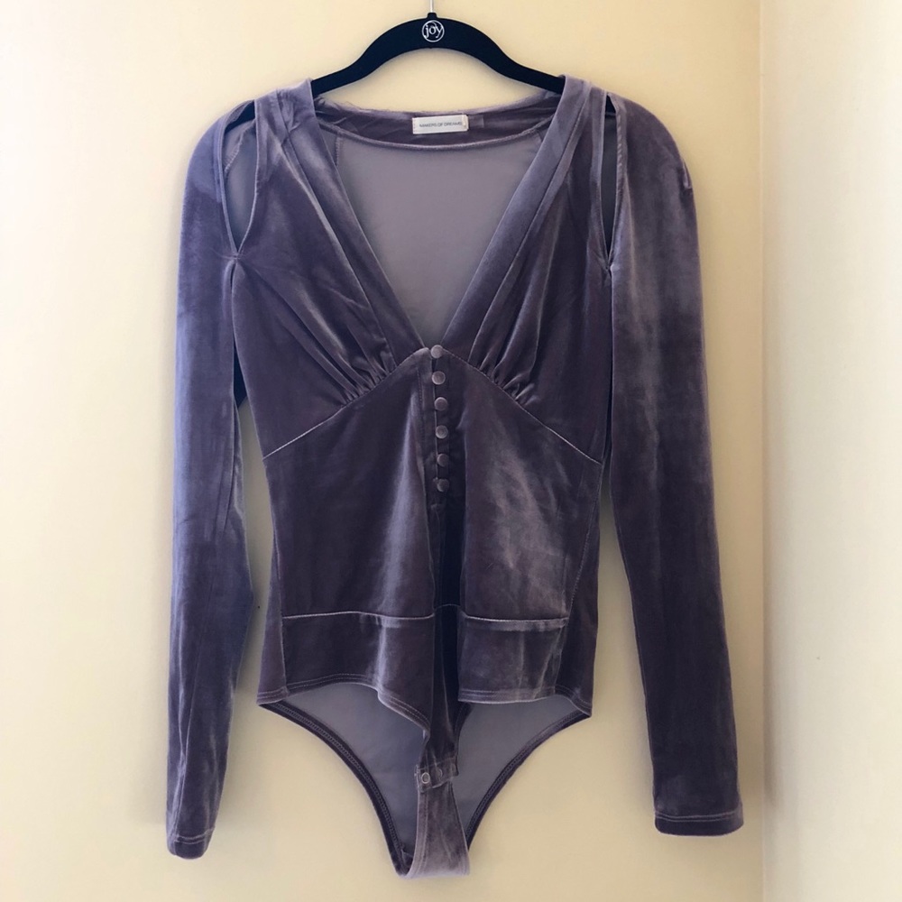 Purple Velvet Body Suit